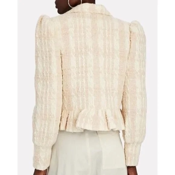 LOVESHACKFANCY BRAELYNN CROP JACKET IN WINTER WHITE NWT - Picture 2 of 3